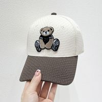 Women's Cute Simple Style Bear Embroidery Curved Eaves Baseball Cap sku image 5