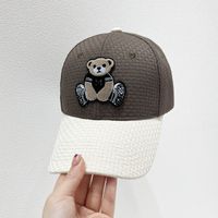 Women's Cute Simple Style Bear Embroidery Curved Eaves Baseball Cap sku image 6
