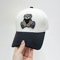 Mujeres Lindo Estilo Simple Oso Bordado Aleros Curvos Gorra De Beisbol main image 7