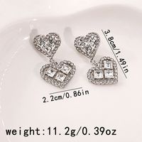1 Pair Classic Style Heart Shape Alloy Drop Earrings main image 7