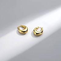 Wholesale Jewelry Simple Style Geometric Copper Alloy Polishing Plating Hoop Earrings main image 4