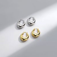 Wholesale Jewelry Simple Style Geometric Copper Alloy Polishing Plating Hoop Earrings main image 1