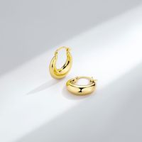 Wholesale Jewelry Ig Style French Style Simple Style Solid Color Copper Alloy Gold Plated Polishing Plating Hoop Earrings sku image 1
