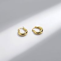 Wholesale Jewelry Ig Style French Style Simple Style Solid Color Copper Alloy Gold Plated Polishing Plating Hoop Earrings main image 4