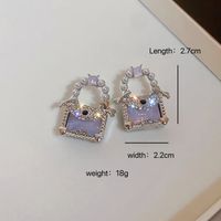 1 Pair Fairy Style Bag Inlay Alloy Artificial Pearls Zircon Earrings main image 7
