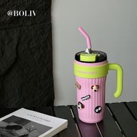 Cute Formal Solid Color Stainless Steel Water Bottles 1 Piece sku image 9