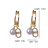1 Pair Elegant Lady Geometric Imitation Pearl Alloy Drop Earrings main image 7