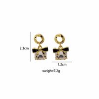 Wholesale Jewelry Sweet Square Bow Knot Alloy Rhinestones Inlay Drop Earrings main image 7