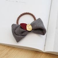 New Bow Hair Rope Korean Style Bowknot Hair Ring Headband Korean Style Corduroy Cloth Hair Ring Headdress Flower sku image 1