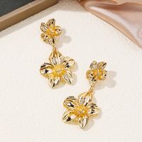 1 Piece Elegant Sweet Flower Petal Alloy Drop Earrings main image 7