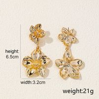 1 Piece Elegant Sweet Flower Petal Alloy Drop Earrings main image 2