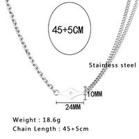 304 Stainless Steel 18K Gold Plated Basic Polishing Rhombus Necklace main image 7