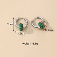 1 Pair Simple Style Geometric Stainless Steel Natural Stone Drop Earrings main image 2