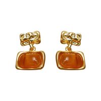 1 Piece Preppy Style Cool Style Geometric Inlay Copper Resin 18K Gold Plated Drop Earrings main image 6