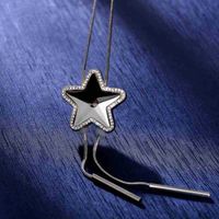 Lady Pentagram Alloy Copper Inlay Glass Women's Sweater Chain Long Necklace main image 3