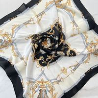 Women's Streetwear Printing Satin Printing Silk Scarf sku image 1