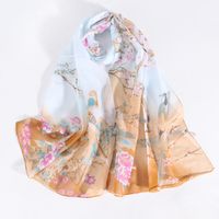 Women's Elegant Simple Style Flower Bird Polyester Printing Silk Scarf sku image 8