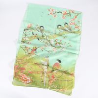 Women's Elegant Simple Style Flower Bird Polyester Printing Silk Scarf sku image 9