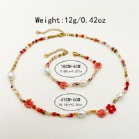 Sweet Flower Stainless Steel Beaded Plating Gold Plated Women's Jewelry Set main image 2