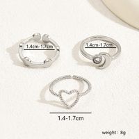 Vacaciones Playa Estilo Coreano Luna Forma De Corazón Flor Cobre Enchapado Embutido Circón Blanco Oro Plateado Mujeres Anillos Para Pies sku image 1