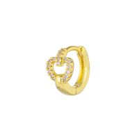 1 Piece Cute Sweet Geometric Plating Inlay Brass Zircon 18k Gold Plated Silver Plated Hoop Earrings sku image 5