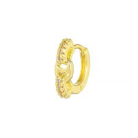 1 Piece Cute Sweet Geometric Plating Inlay Brass Zircon 18k Gold Plated Silver Plated Hoop Earrings sku image 7