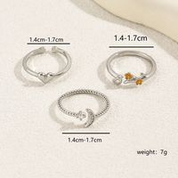 Vacation Beach Korean Style Moon Heart Shape Flower Copper Plating Inlay Zircon White Gold Plated Women's Toe Rings main image 11