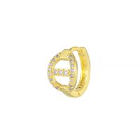 1 Piece Cute Sweet Geometric Plating Inlay Brass Zircon 18k Gold Plated Silver Plated Hoop Earrings sku image 11
