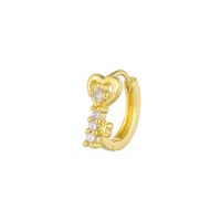 1 Piece Cute Sweet Geometric Plating Inlay Brass Zircon 18k Gold Plated Silver Plated Hoop Earrings sku image 1