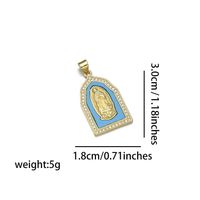 Vintage Style Simple Style Virgin Mary Copper Inlay Zircon 18k Gold Plated Charms sku image 5
