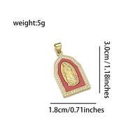 Vintage Style Simple Style Virgin Mary Copper Inlay Zircon 18k Gold Plated Charms sku image 6