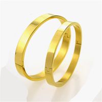 Simple Style Solid Color Titanium Steel Gold Plated Bangle In Bulk sku image 13