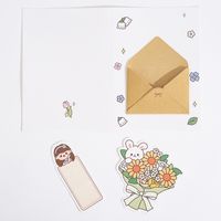 Sweet Rabbit Flower Paper Party Card sku image 1