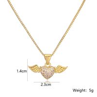 Simple Style Geometric Heart Shape Copper 18k Gold Plated Zircon Pendant Necklace In Bulk main image 5