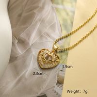 Simple Style Geometric Heart Shape Copper 18k Gold Plated Zircon Pendant Necklace In Bulk main image 3