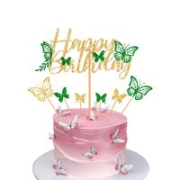 Birthday Shiny Letter Butterfly Paper Birthday Cake Decorating Supplies sku image 4