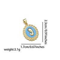 Vintage Style Simple Style Virgin Mary Copper Inlay Zircon 18k Gold Plated Charms sku image 1