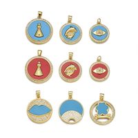 Simple Style Tower Eye Copper Zircon 18k Gold Plated Charms main image 4