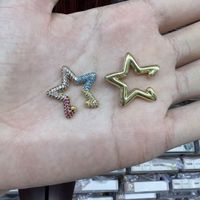 Wholesale Color Diamond Micro-inlaid Five-pointed Star Ear Clip Nihaojewelry sku image 13