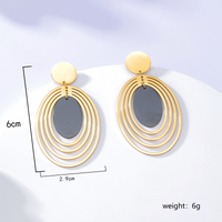 1 Piece Fashion Oval Plating 201 Stainless Steel 18K Gold Plated Earrings main image 5