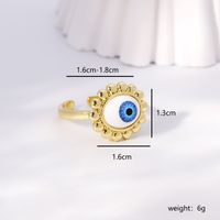 Einfacher Stil Herzform Auge Kupfer Vergoldet Zirkon Offener Ring In Masse main image 3