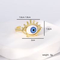 Einfacher Stil Herzform Auge Kupfer Vergoldet Zirkon Offener Ring In Masse main image 5