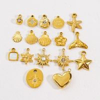 Vintage Style Star Heart Shape Stainless Steel Plating Inlay Zircon Charms main image 1