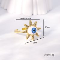 Einfacher Stil Herzform Auge Kupfer Vergoldet Zirkon Offener Ring In Masse main image 7