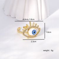 Einfacher Stil Herzform Auge Kupfer Vergoldet Zirkon Offener Ring In Masse main image 10