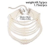 Elegant Retro Irregular Geometric Imitation Pearl Wholesale Layered Necklaces main image 2