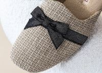 Unisex Basic Vintage Style Bow Knot Round Toe Cotton Slippers main image 3