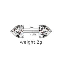 1 Piece Casual Simple Style Animal Heart Shape Inlay Stainless Steel Copper Rhinestones Zircon White Gold Plated Cartilage Earrings sku image 1