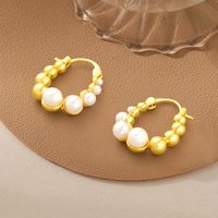 Simple Style Round Copper Gold Plated Ear Clips Ear Studs 1 Pair sku image 1