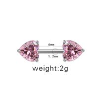 1 Piece Casual Simple Style Animal Heart Shape Inlay Stainless Steel Copper Rhinestones Zircon White Gold Plated Cartilage Earrings main image 6